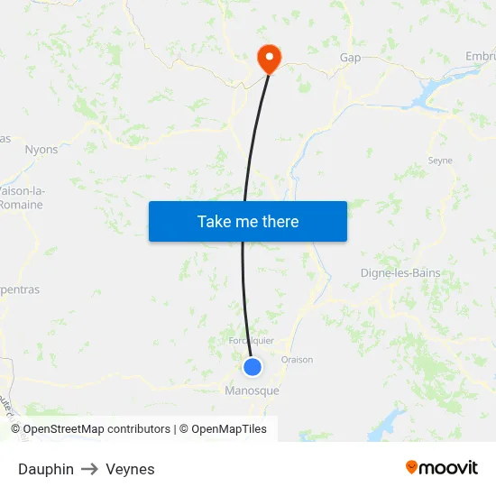 Dauphin to Veynes map