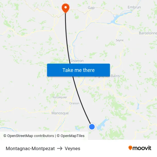 Montagnac-Montpezat to Veynes map