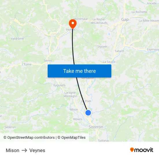 Mison to Veynes map