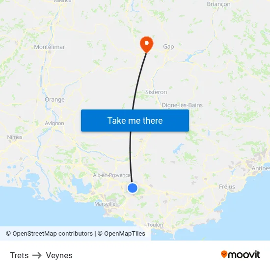 Trets to Veynes map