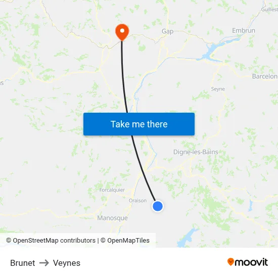 Brunet to Veynes map
