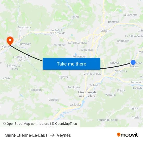 Saint-Étienne-Le-Laus to Veynes map