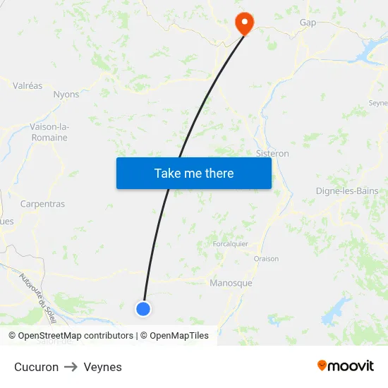 Cucuron to Veynes map