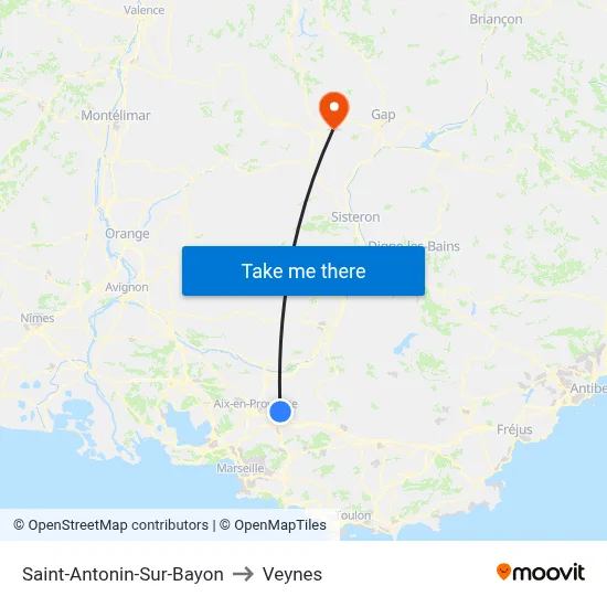 Saint-Antonin-Sur-Bayon to Veynes map