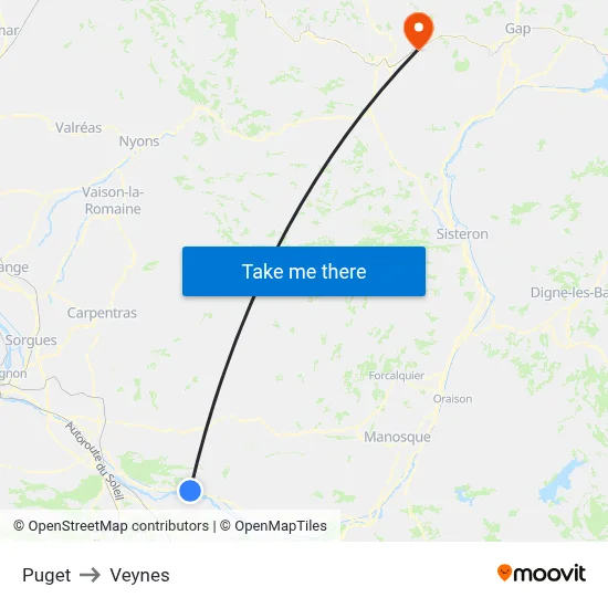 Puget to Veynes map