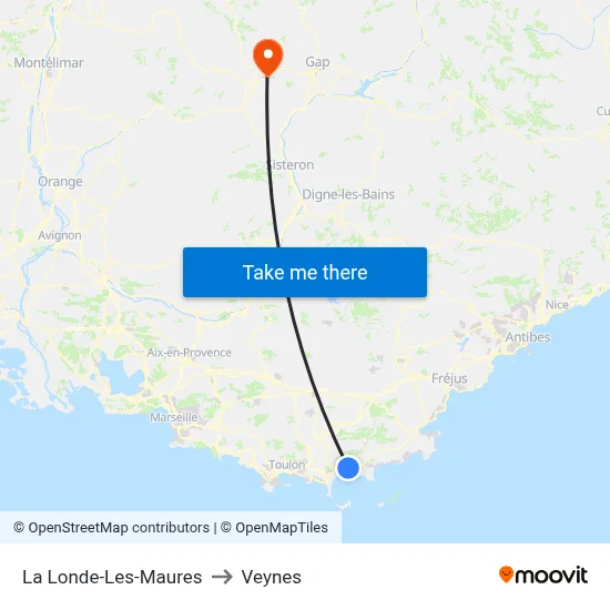 La Londe-Les-Maures to Veynes map