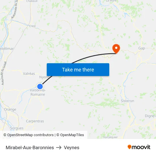 Mirabel-Aux-Baronnies to Veynes map