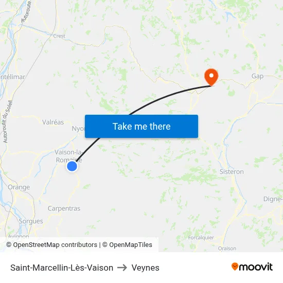 Saint-Marcellin-Lès-Vaison to Veynes map