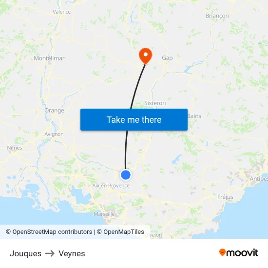 Jouques to Veynes map