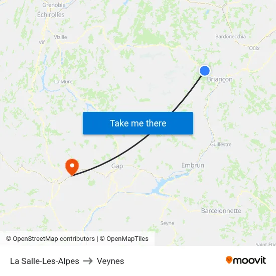 La Salle-Les-Alpes to Veynes map