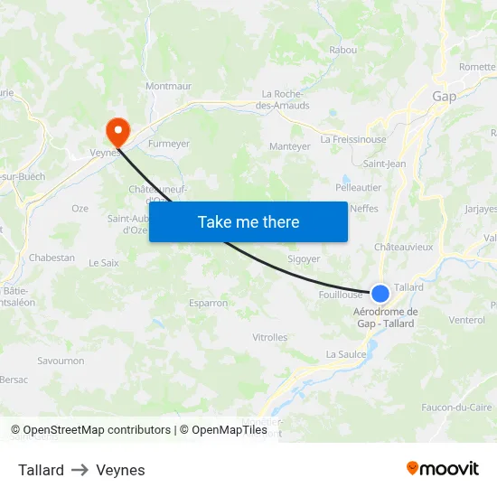 Tallard to Veynes map