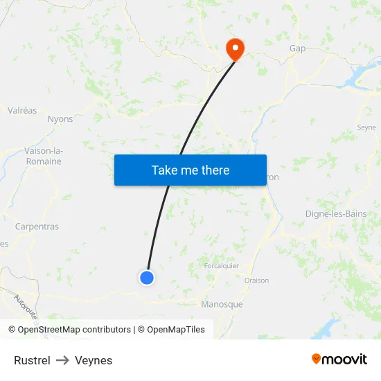 Rustrel to Veynes map