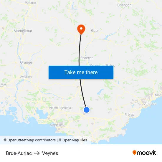 Brue-Auriac to Veynes map