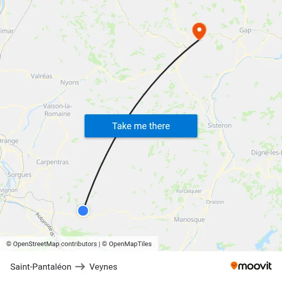 Saint-Pantaléon to Veynes map