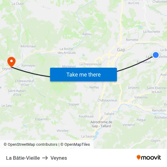 La Bâtie-Vieille to Veynes map