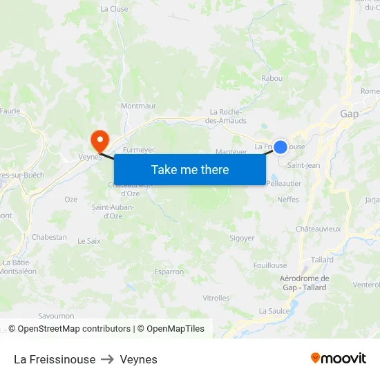 La Freissinouse to Veynes map