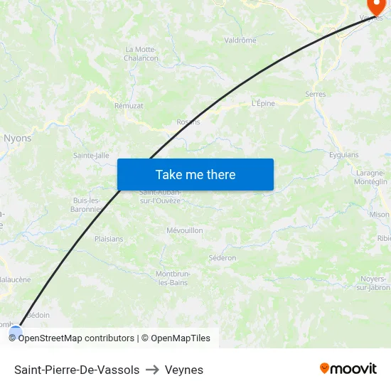 Saint-Pierre-De-Vassols to Veynes map