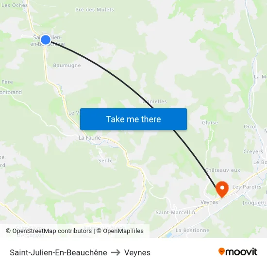 Saint-Julien-En-Beauchêne to Veynes map