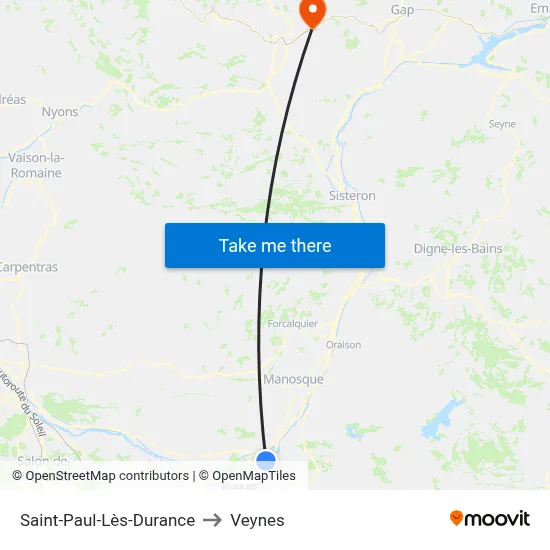 Saint-Paul-Lès-Durance to Veynes map
