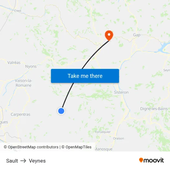 Sault to Veynes map