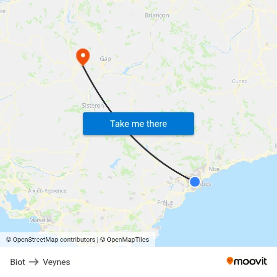 Biot to Veynes map