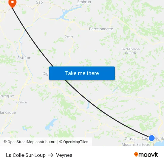 La Colle-Sur-Loup to Veynes map