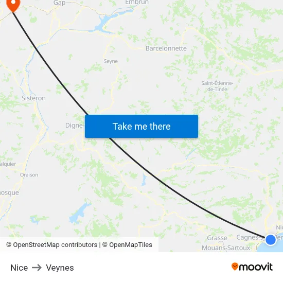 Nice to Veynes map