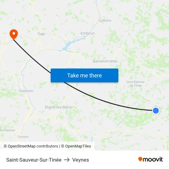 Saint-Sauveur-Sur-Tinée to Veynes map