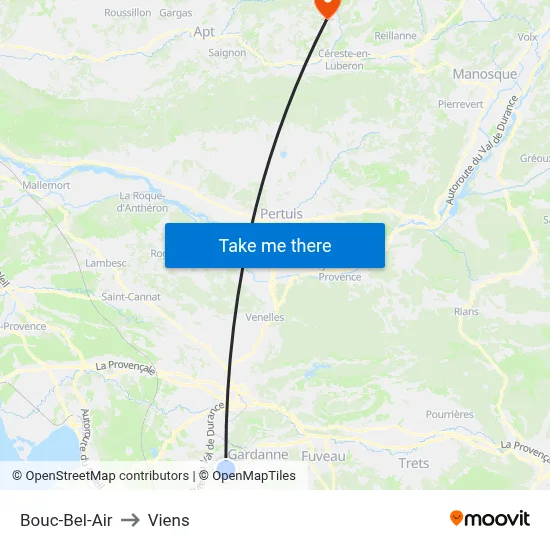 Bouc-Bel-Air to Viens map