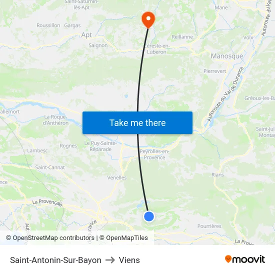 Saint-Antonin-Sur-Bayon to Viens map