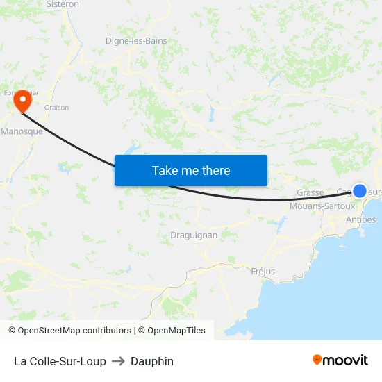 La Colle-Sur-Loup to Dauphin map