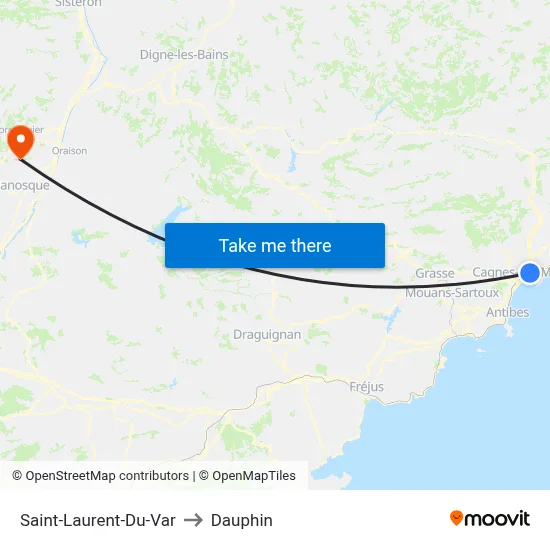 Saint-Laurent-Du-Var to Dauphin map