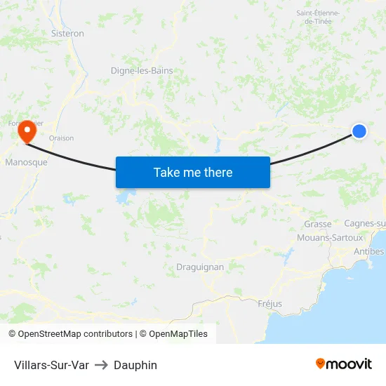 Villars-Sur-Var to Dauphin map