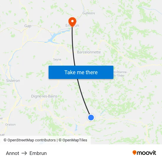 Annot to Embrun map
