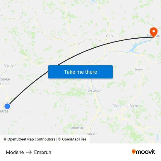 Modène to Embrun map