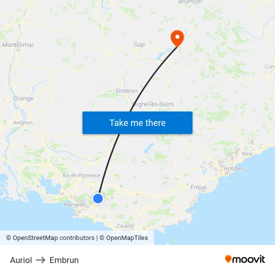 Auriol to Embrun map