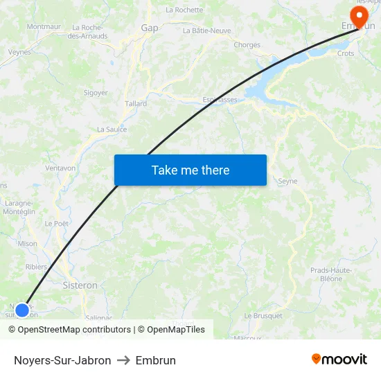 Noyers-Sur-Jabron to Embrun map