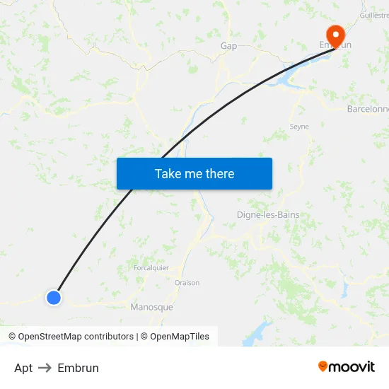 Apt to Embrun map