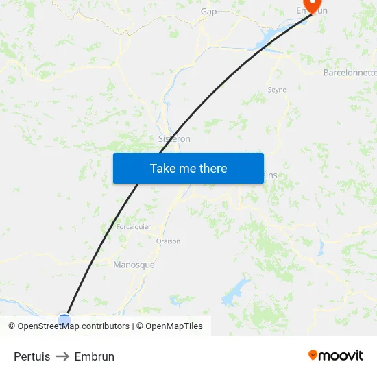 Pertuis to Embrun map