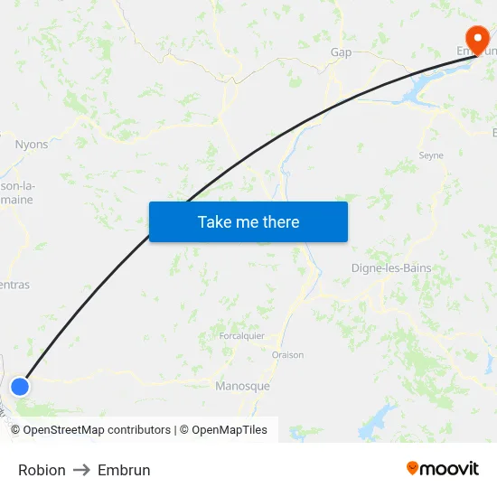 Robion to Embrun map