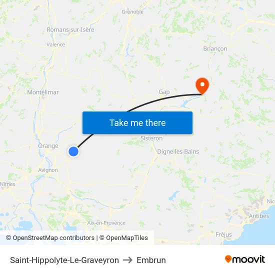 Saint-Hippolyte-Le-Graveyron to Embrun map