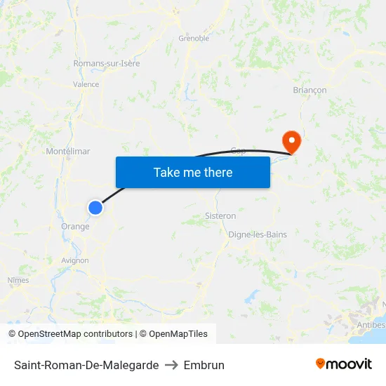 Saint-Roman-De-Malegarde to Embrun map