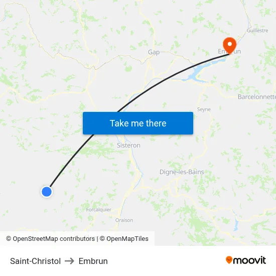 Saint-Christol to Embrun map