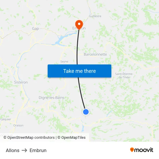 Allons to Embrun map