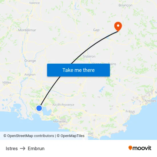 Istres to Embrun map