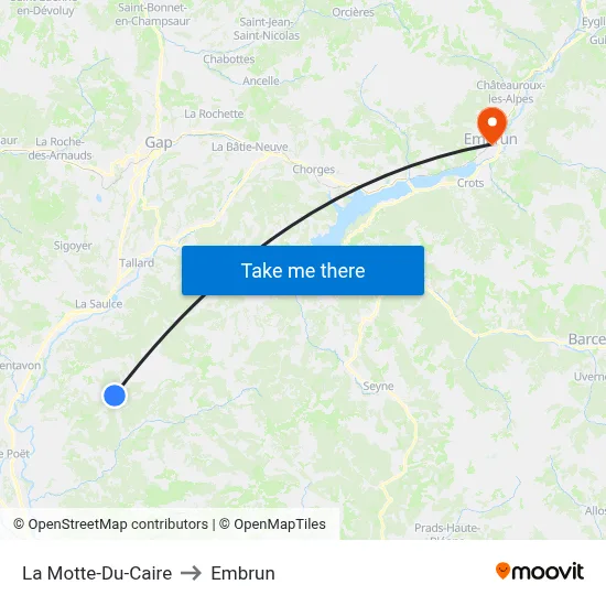 La Motte-Du-Caire to Embrun map