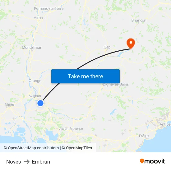 Noves to Embrun map