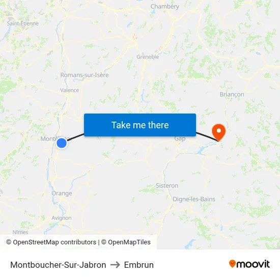 Montboucher-Sur-Jabron to Embrun map