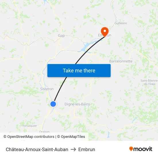 Château-Arnoux-Saint-Auban to Embrun map
