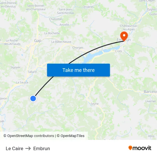Le Caire to Embrun map